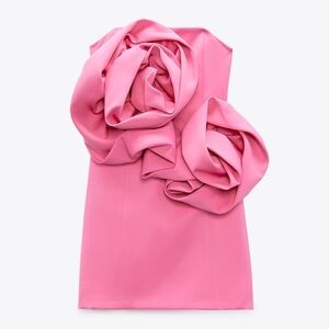 Zara Fuchsia Floral Detail Dress